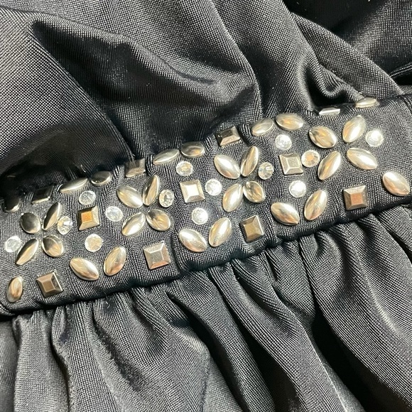 Trimshaper Black Jeweled One Piece Swimsuit with Stud Embellishment Size 12 - Picture 2 of 9
